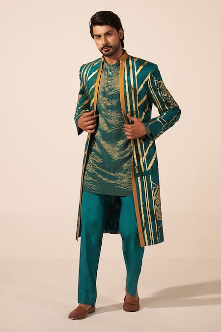 Jyoti Sachdev Iyer Striped Sherwani Pant Set 
