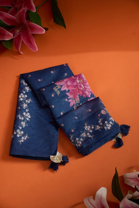 Karaj Jaipur Chanderi Botanical Print Dupatta 