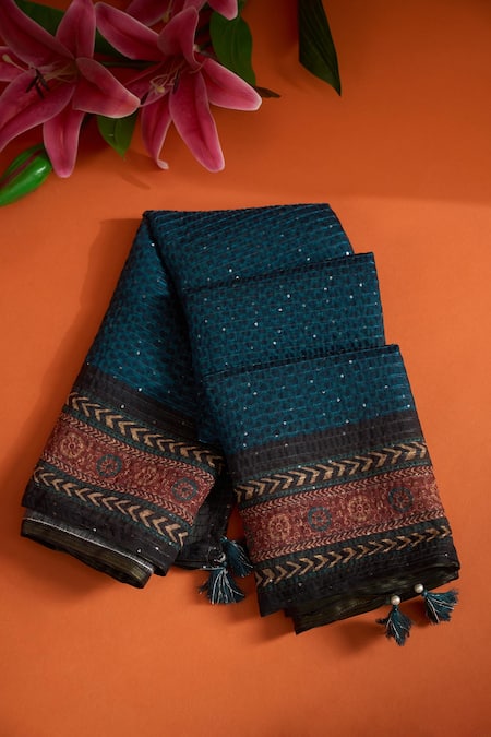 Karaj Jaipur Chanderi Sequin Embroidered Dupatta 