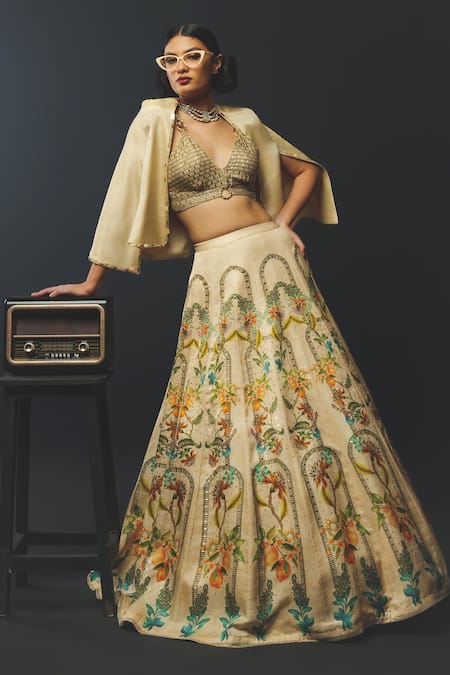 Basil Leaf Printed Lehenga Blouse Set 