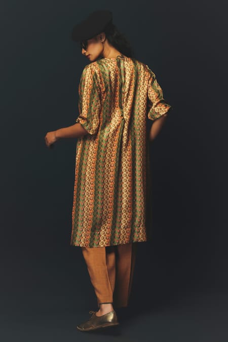 Basil Leaf Printed Cape Kurta Set 