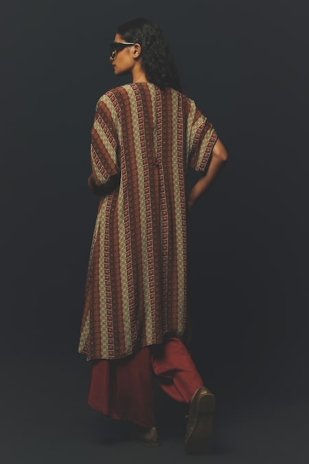 Basil Leaf Printed Cape Kurta Set 