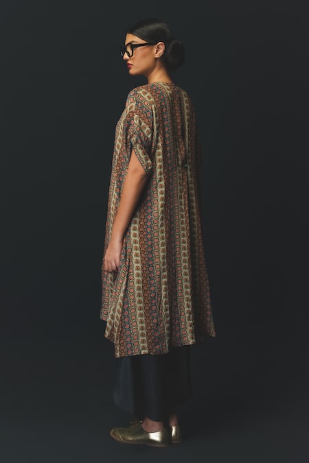 Basil Leaf Printed Cape Kurta Set 
