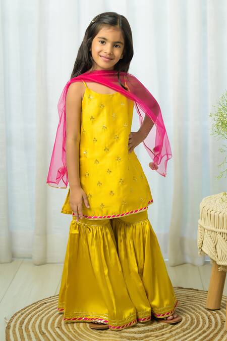 Fairies Forever Embroidered Kurta Sharara Set 