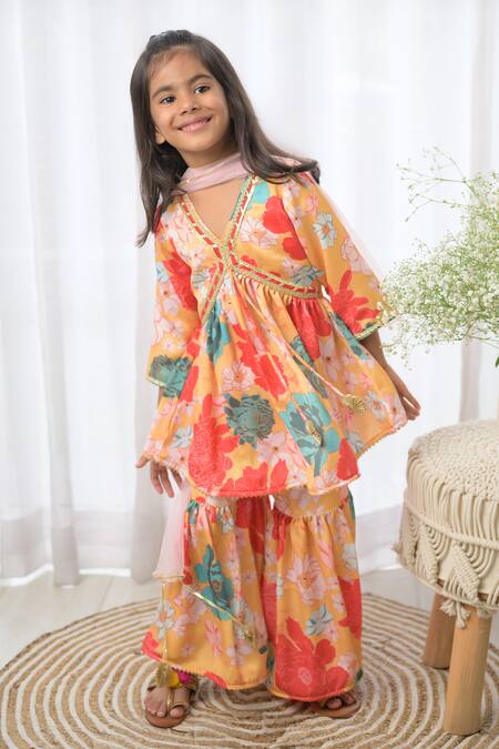 Fairies Forever Floral Print Kurta Sharara Set 