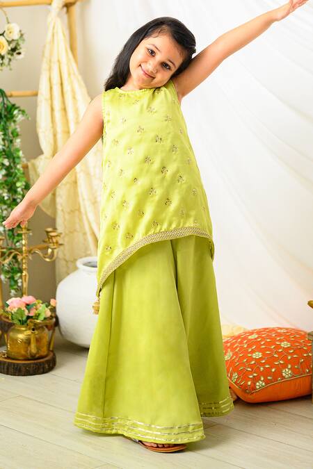 Fairies Forever Embroidered Kurta With Sharara 