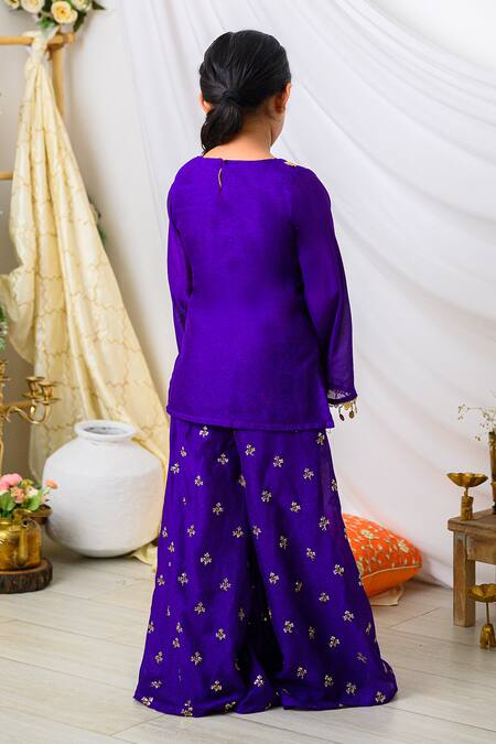 Fairies Forever Embroidered Short Kurta With Palazzo 