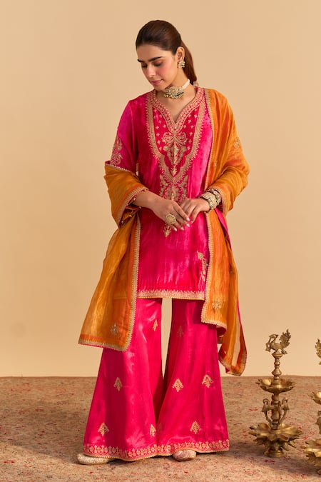 Sheetal Batra Nooren Embroidered Kurta Palazzo Set 