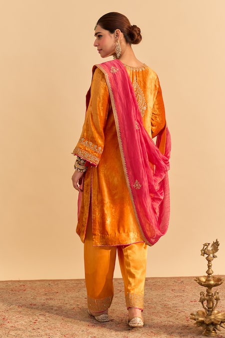 Sheetal Batra Fareeha Orange Kurta With Salwar 