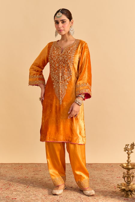 Sheetal Batra Fareeha Orange Kurta With Salwar 