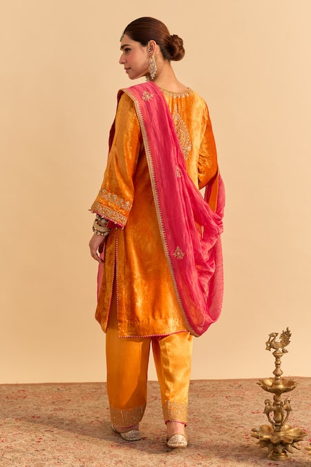 Sheetal Batra Fareeha Orange Kurta Salwar Set 