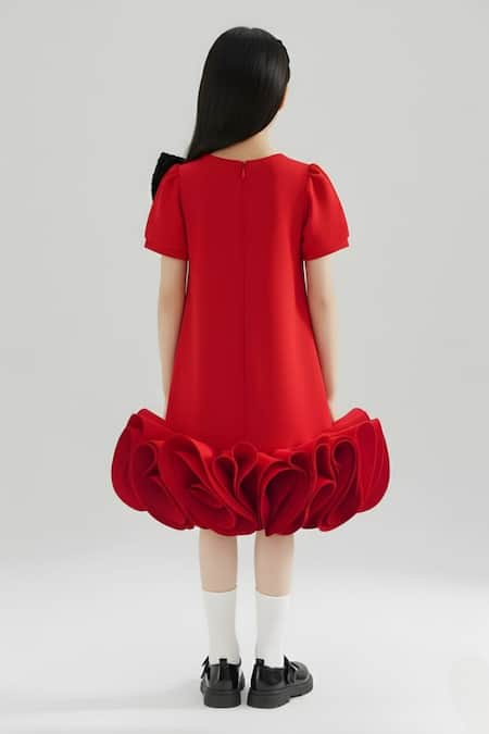 Toplove Sequin Bow Ruffle Dress 