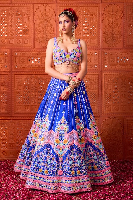 Rajbinder Chahal Mirror & Applique Embroidered Lehenga Set 