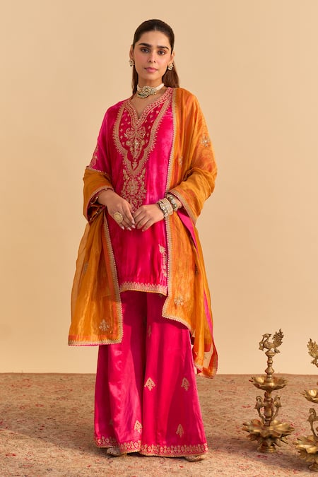 Sheetal Batra Nooren Embroidered Kurta Palazzo Set 