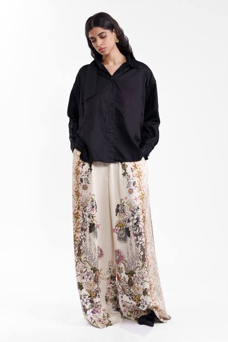 Shop AK-OK Multi Color Silk Tailored Printed Trouser Online at Aza Fashions Shop_AK-OK_Multi Color Silk Tailored Printed Trouser _Online_at_Aza_Fashions