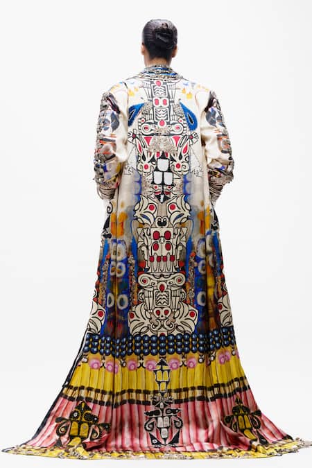 AK-OK Tribal Printed Long Jacket 