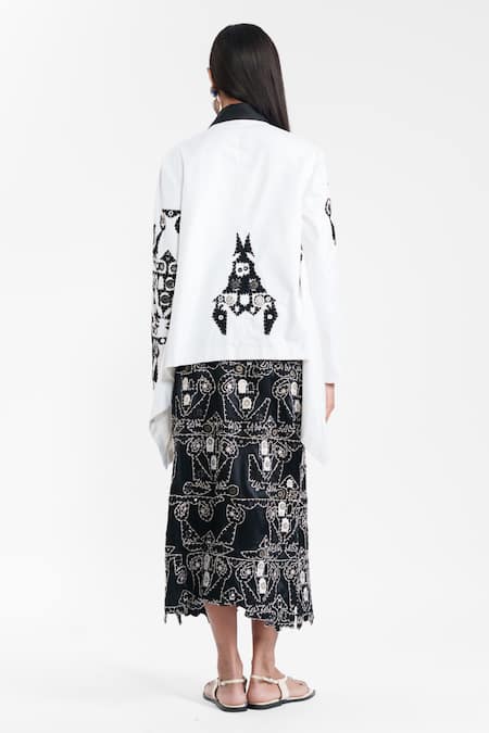 AK-OK Applique Wrap Jacket With Skirt