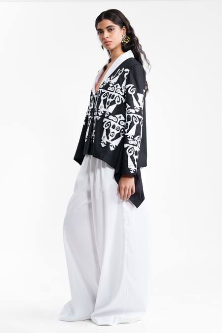 AK-OK_Appliqu� Wrap Jacket _at_Aza_Fashions