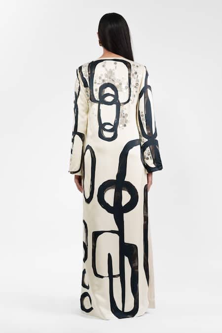 AK-OK Abstract Print Kurta and Flared Trouser 