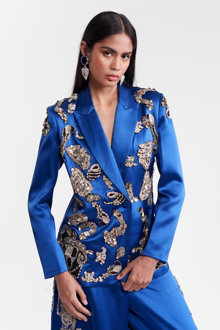 AK-OK Embroidered Statement Blazer 