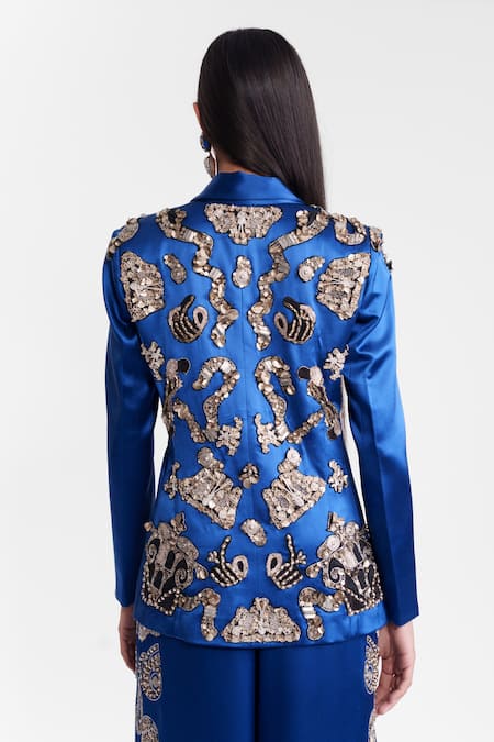 AK-OK Embroidered Statement Blazer 