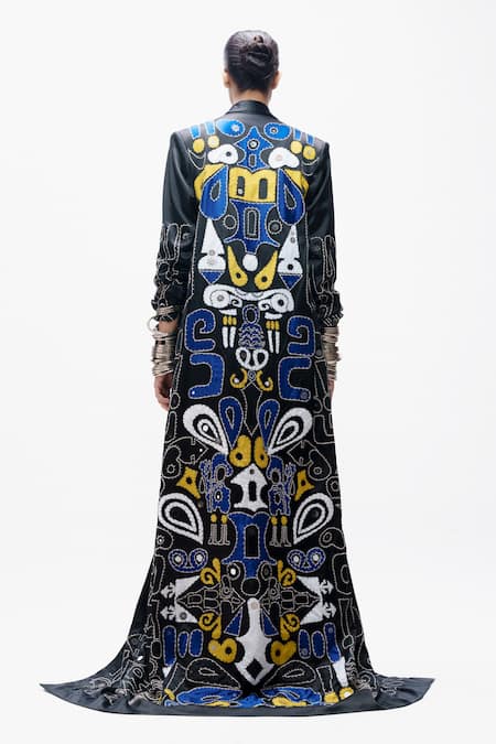 AK-OK Tribal Dori Embroidered Long Jacket 