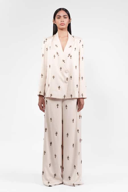 AK-OK Embroidered Blazer & Trouser Set 