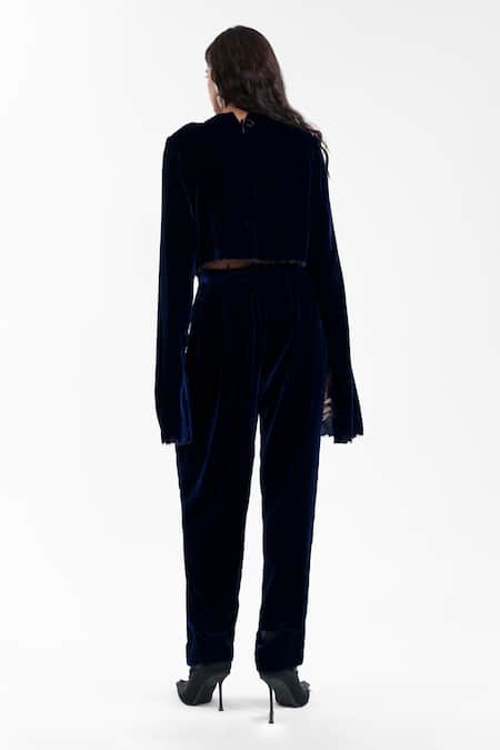 AK-OK Sculpted Crop Top & Draped Pant Set 