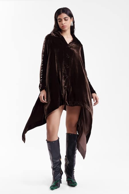 AK-OK Sculpted Velvet Dress 