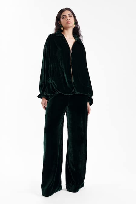 AK-OK Sculpted Crop Top & Draped Pant Set