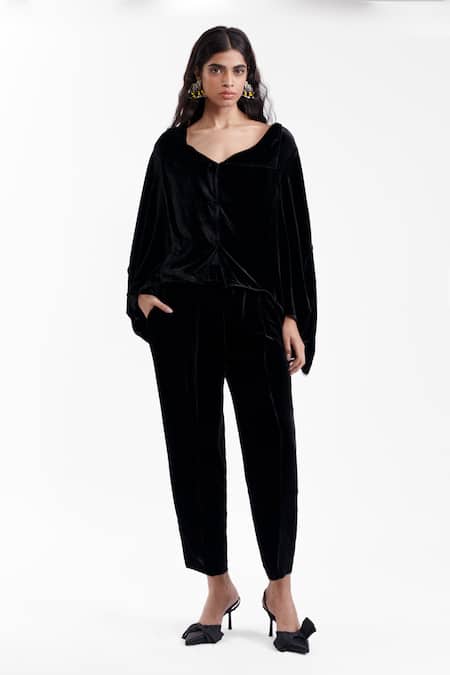 AK-OK Draped Jacket With Tailored Trouser 
