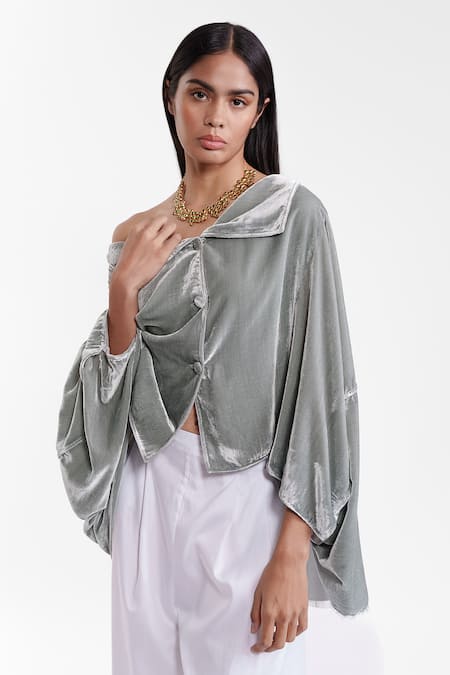AK-OK Fluid Draped Statement Jacket 