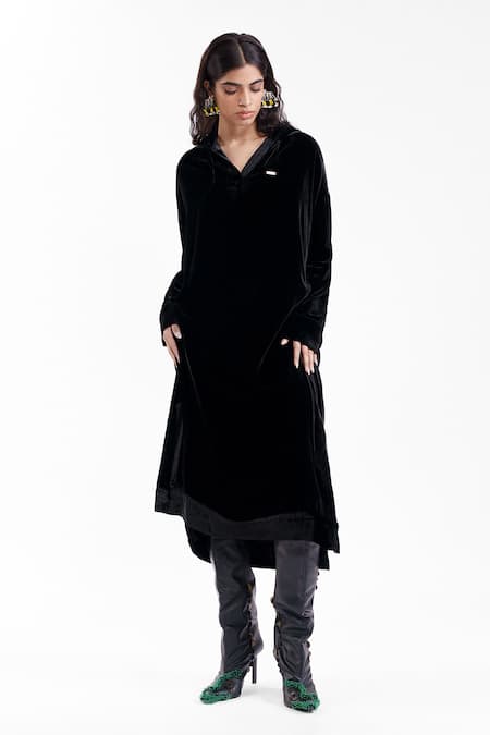 AK-OK Velvet Black Dress 