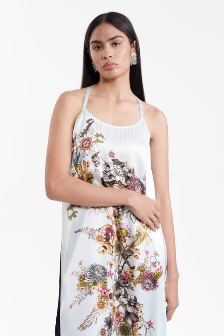 Shop_AK-OK_Sky Blue Silk Halter Neck Printed Dress _Online_at_Aza_Fashions