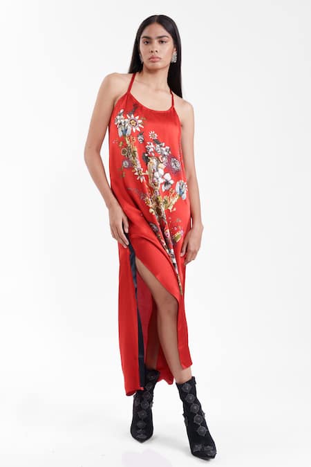 AK-OK Printed Silk Dress 