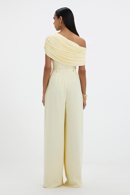 Deme By Gabriella Mayim Draped Bodysuit & Pant Set 