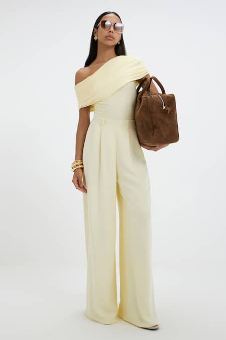 Deme By Gabriella Mayim Draped Bodysuit & Pant Set 