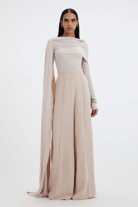 Deme By Gabriella Cobbie Draped Top & Flared Pant Co-ord Set 