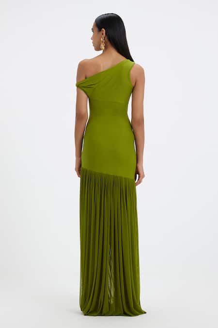 Deme By Gabriella Tiffany One Shoulder Pleated Gown 