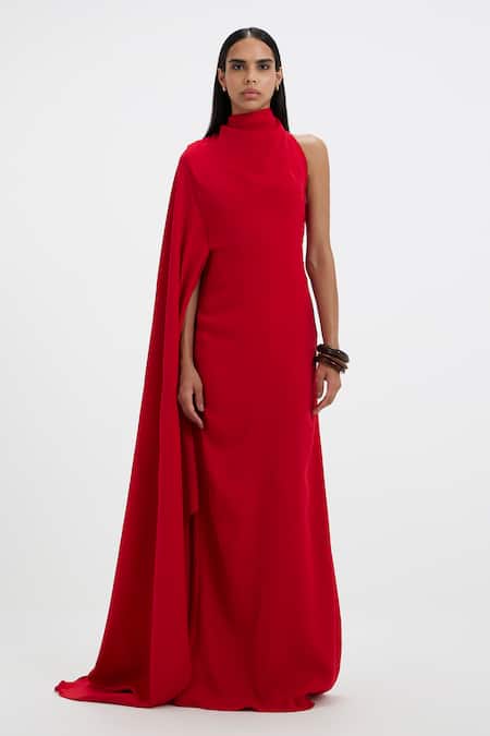 Deme By Gabriella Josie Asymmetric Halter Neck Gown 