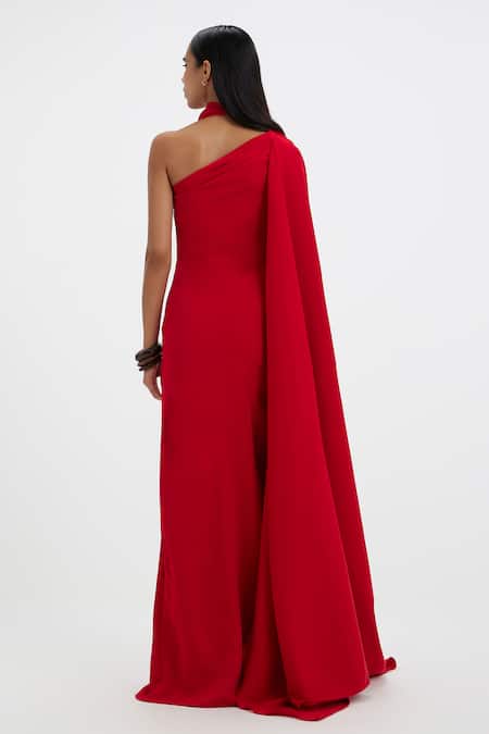 Deme By Gabriella Josie Asymmetric Halter Neck Gown 