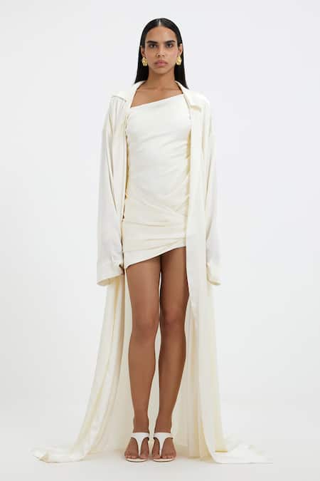 Deme By Gabriella Millie Oversized Long-Sleeved Satin Jacket 