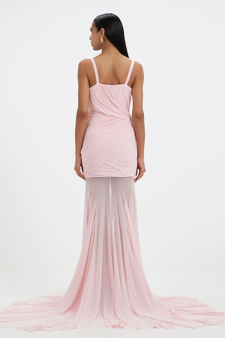 Deme By Gabriella Nola Ruched V Neck Gown 
