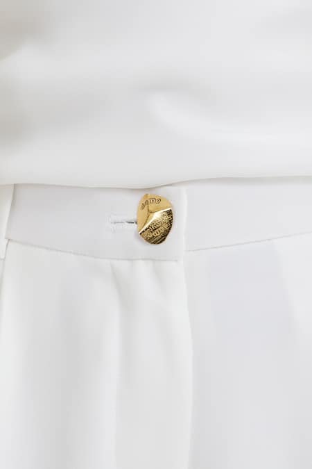 Shop_Deme By Gabriella_White Quinn Flared Pants _Online_at_Aza_Fashions