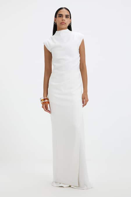 Deme By Gabriella Lyndsy Structured Shoulder Top & Flared Pant 