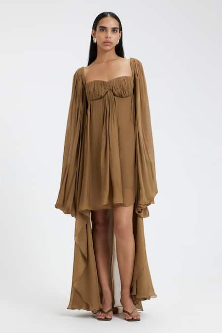 Deme By Gabriella Marlow Ruched High Low Dress 