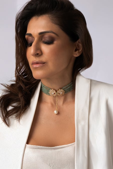 Joules By Radhika Mint Pearl Necklace 