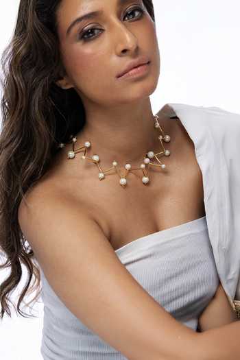Joules by Radhika Pearl Branch Necklace 