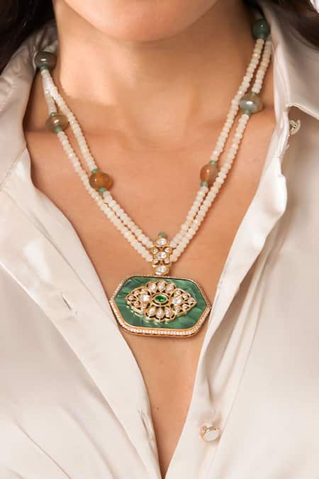 Joules By Radhika Layered Pendant Necklace Set 