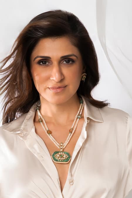 Joules By Radhika Layered Pendant Necklace Set 